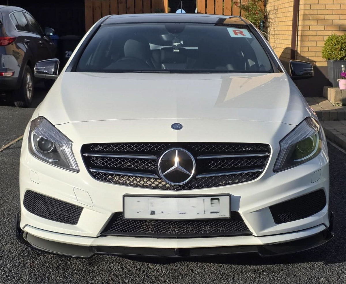Mercedes A-Klasse W176 AMG Stijl Hoogglans Zwart Voorlip Splitter (2013-2015)