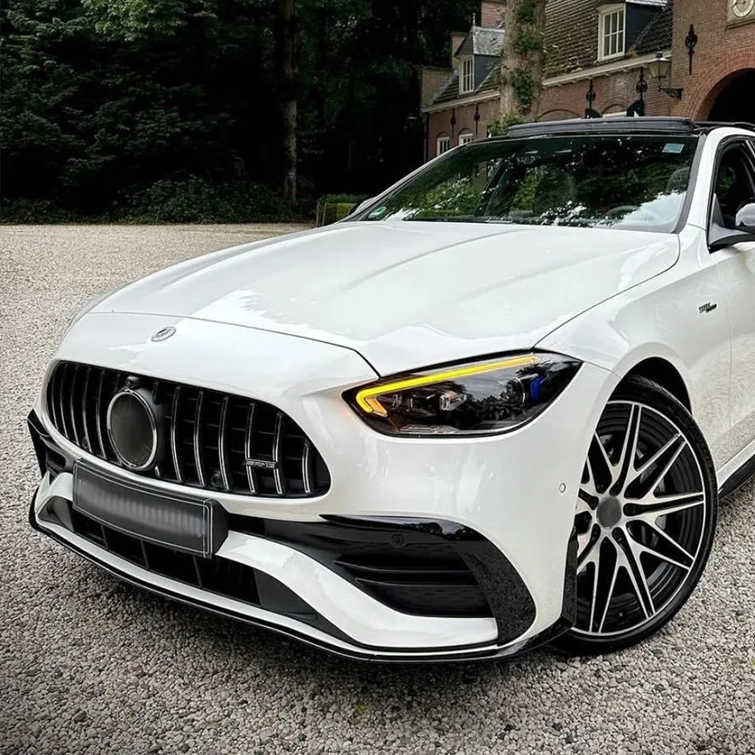 Mercedes C-Klasse W206 AMG Stijl Hoogglans Zwart Voorlip Splitter (2022+)