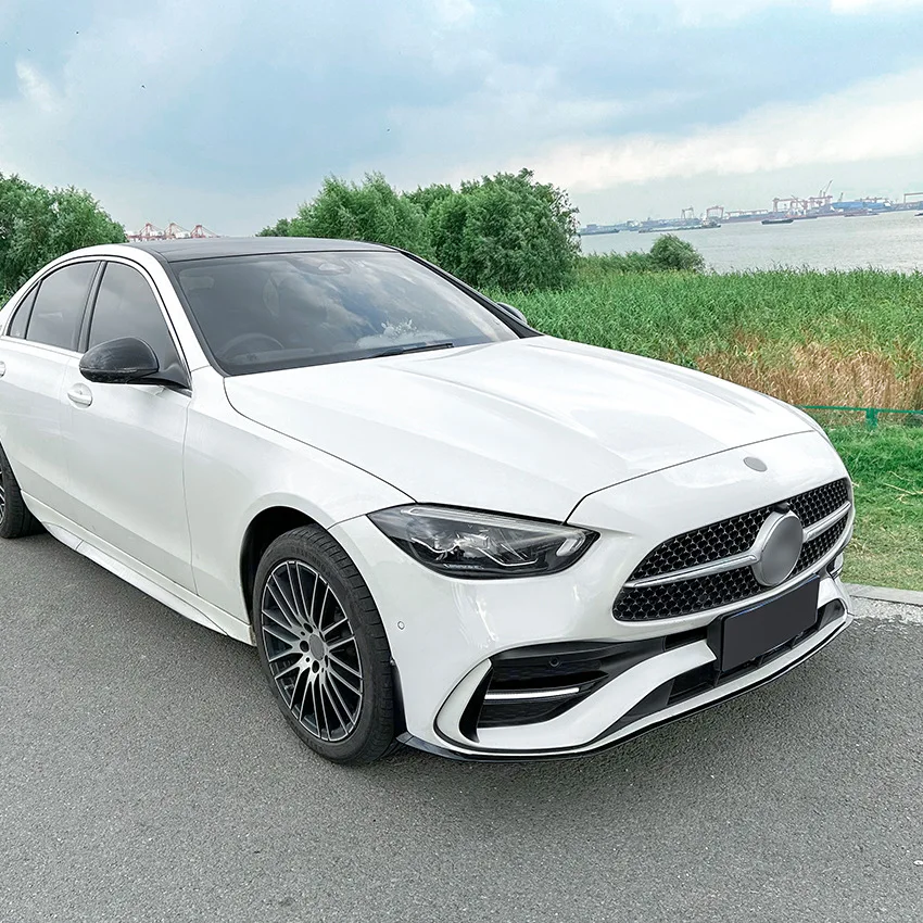 Mercedes C-Klasse W206 AMG Stijl Hoogglans Zwart Voorlip Splitter (2022+)