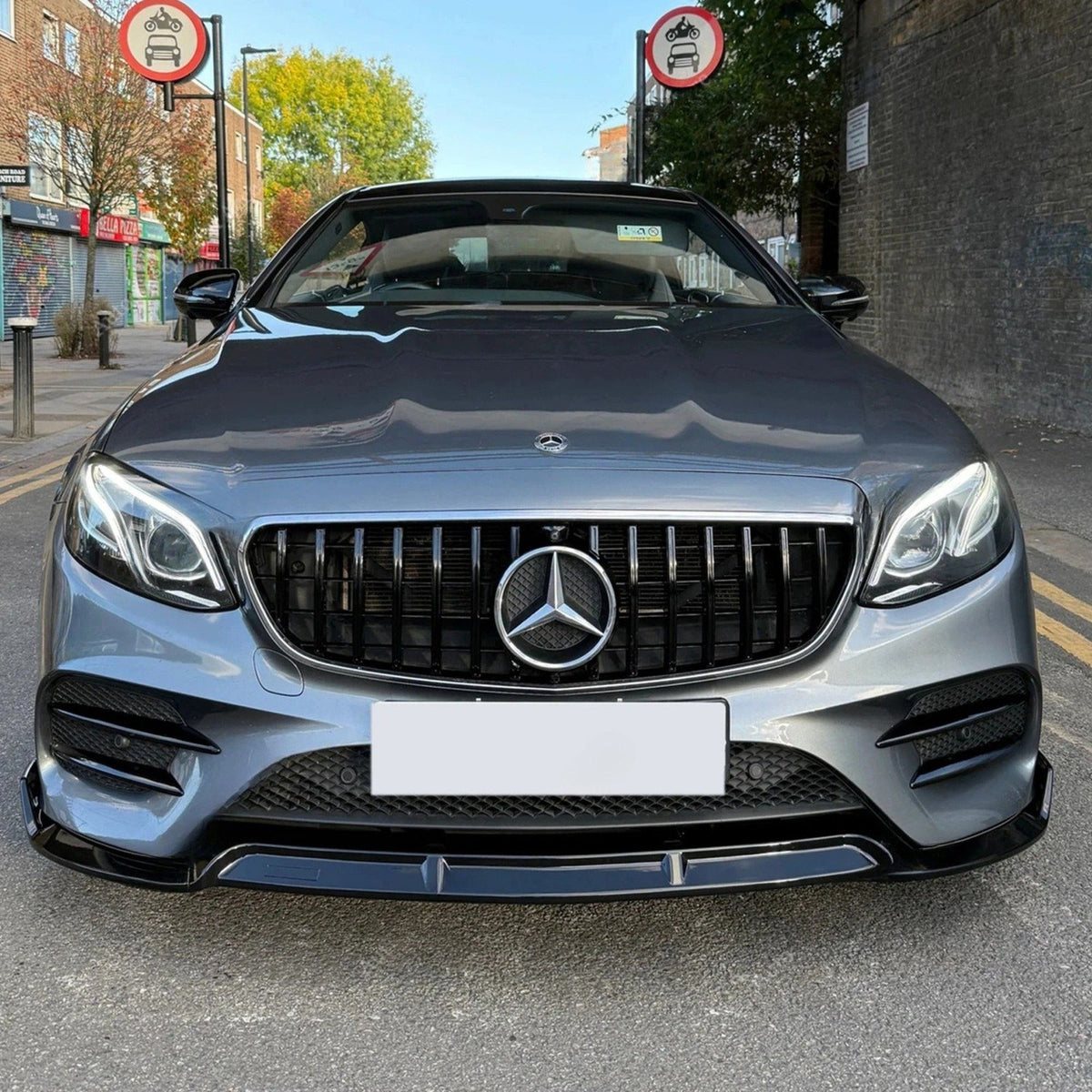 Mercedes E-Klasse W213 4-Deurs AMG Stijl Hoogglans Zwart Voorlip Splitter (2017-2020)