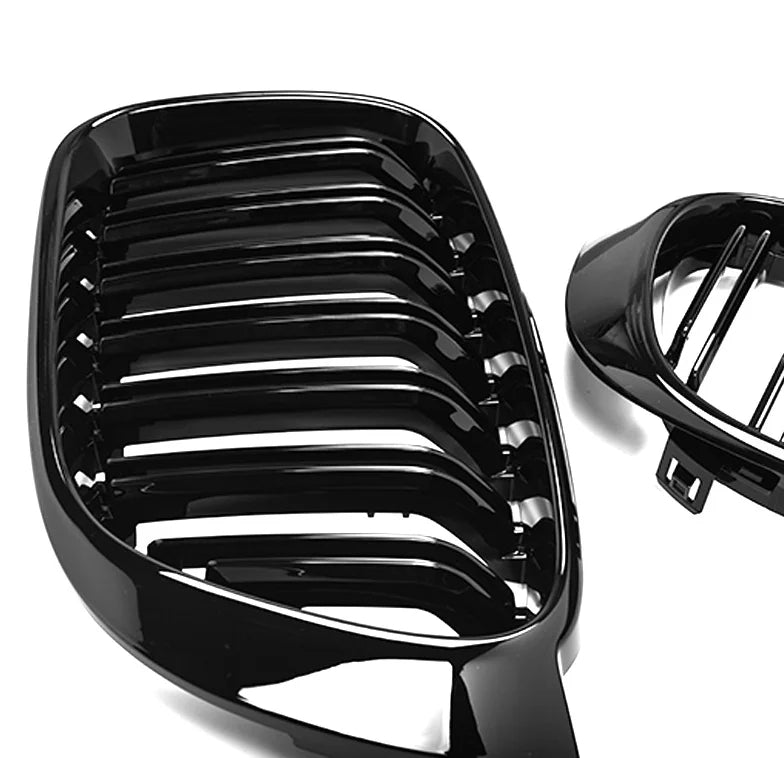 Grilles avant à double lamelle BMW X3 X4 F25 F26 LCI Noir brillant (2014-2018)