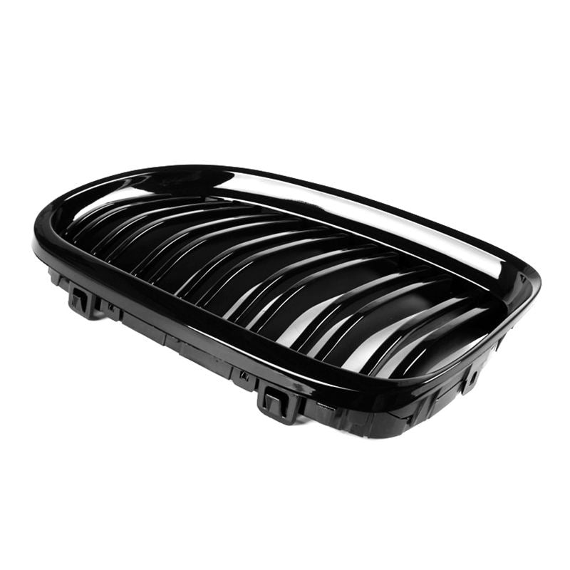 BMW 3 Serie E90/E91 LCI Hoogglans Zwarte Dubbele Lamellen Nieren Grills (2009-2013)