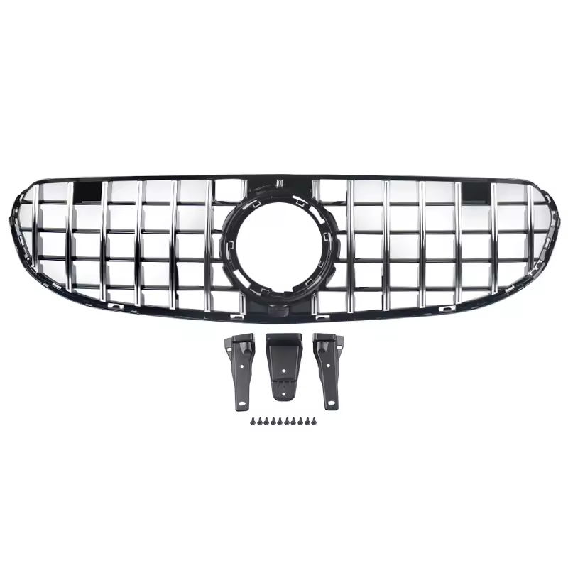 Calandre style Panamericana GT noir brillant pour Mercedes GLC X253/C253 Facelift (2019-2022)