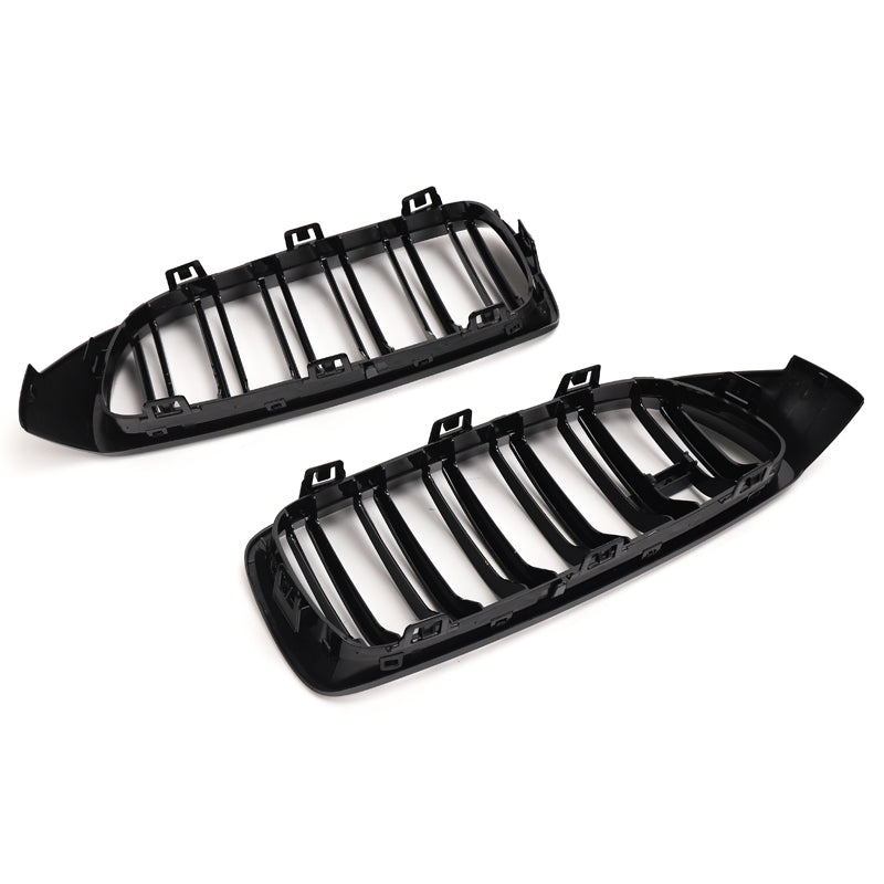 BMW 4 Reeks & M3 M4 Hoogglans zwart Dubbele lamellen voorgrills F32 F33 F36 F80 F82 F83 (2014-2020)