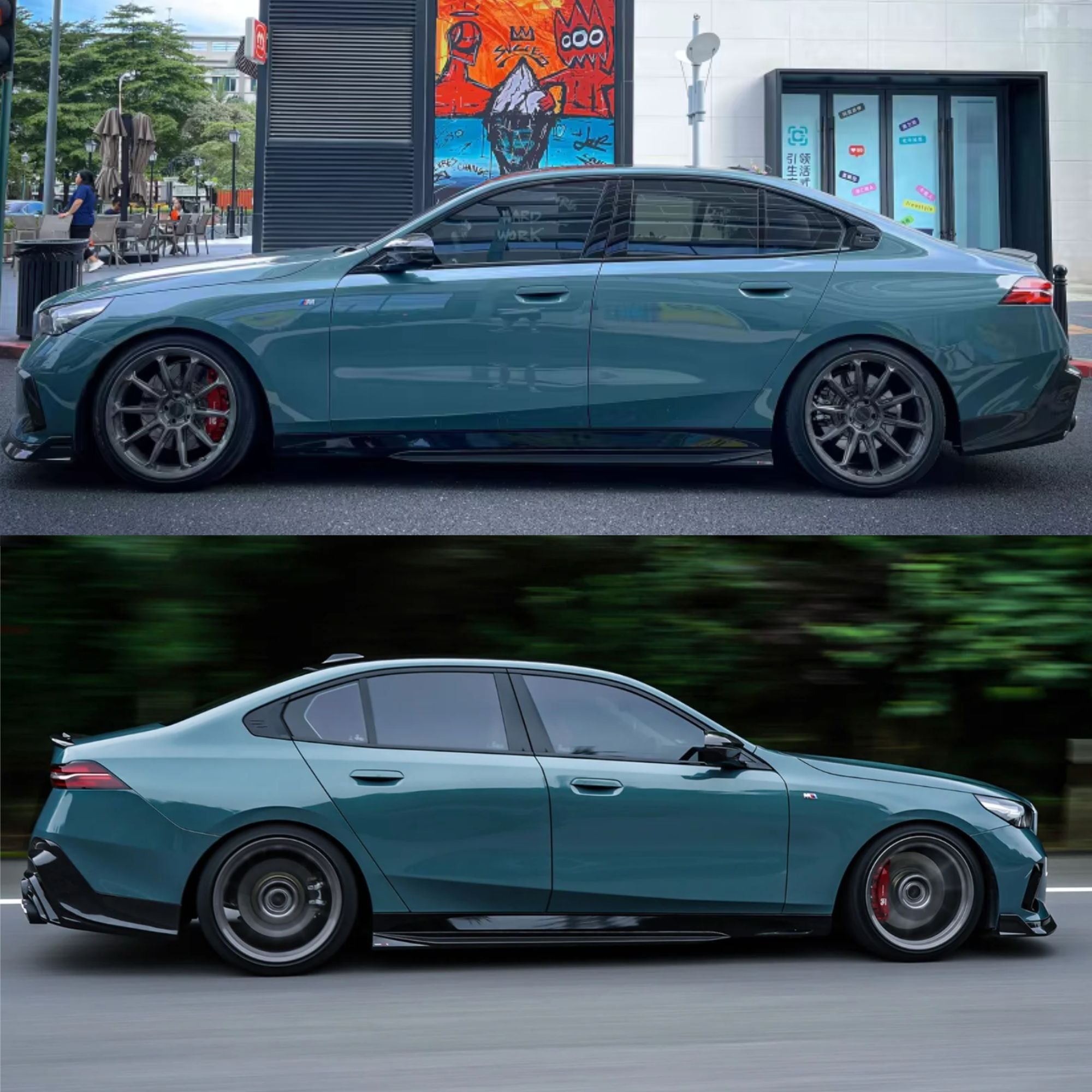 BMW Série 5 G60 G61 Carbone Pré-imprégné Tk Style Extensions de bas de caisse Par OPTIC (2024+)