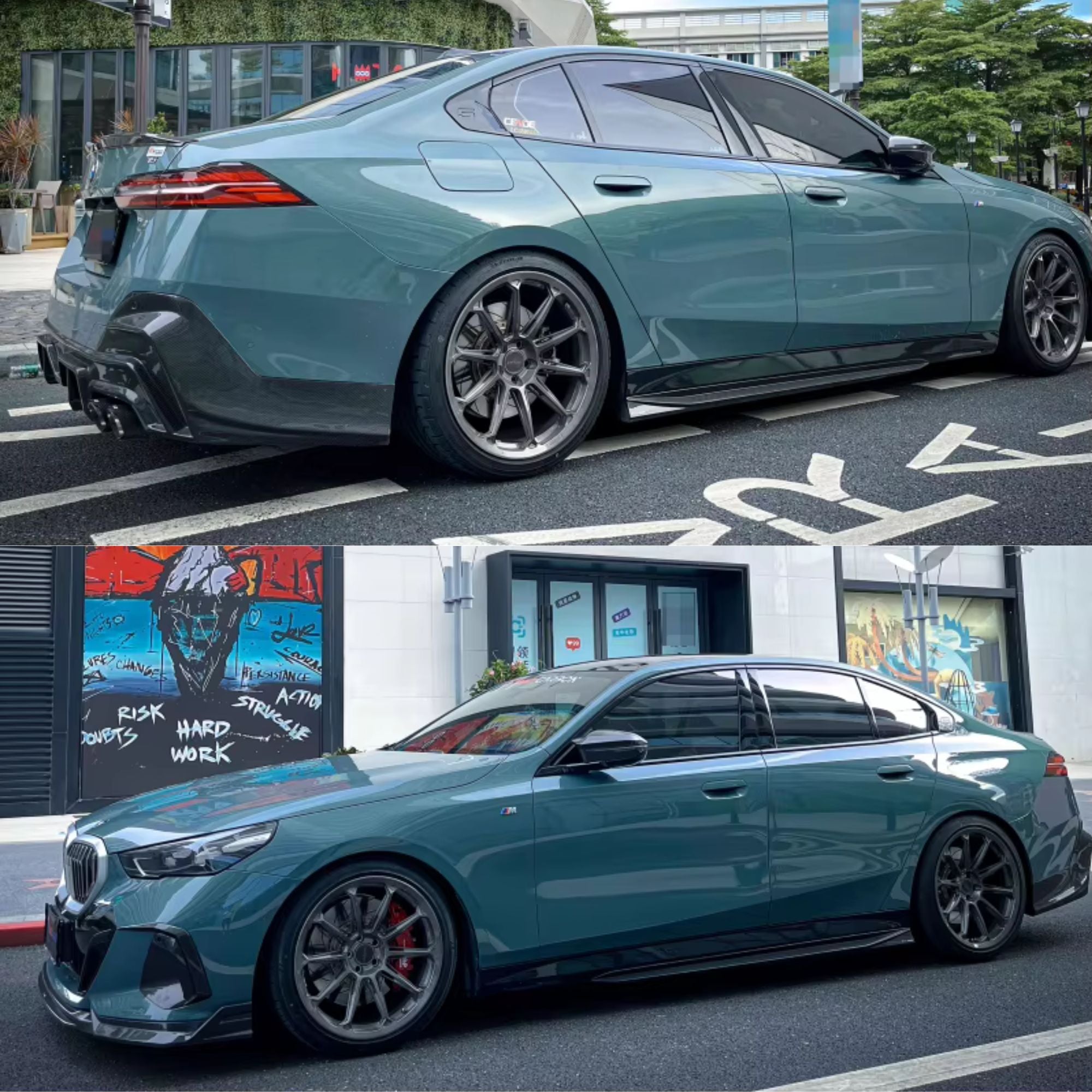 BMW Série 5 G60 G61 Carbone Pré-imprégné Tk Style Extensions de bas de caisse Par OPTIC (2024+)