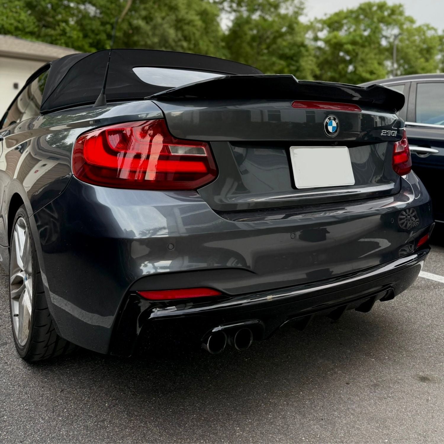 BMW 2 Serie F22 Hoogglans zwart Diffuser Dubbele uitlaat (2014-2020)