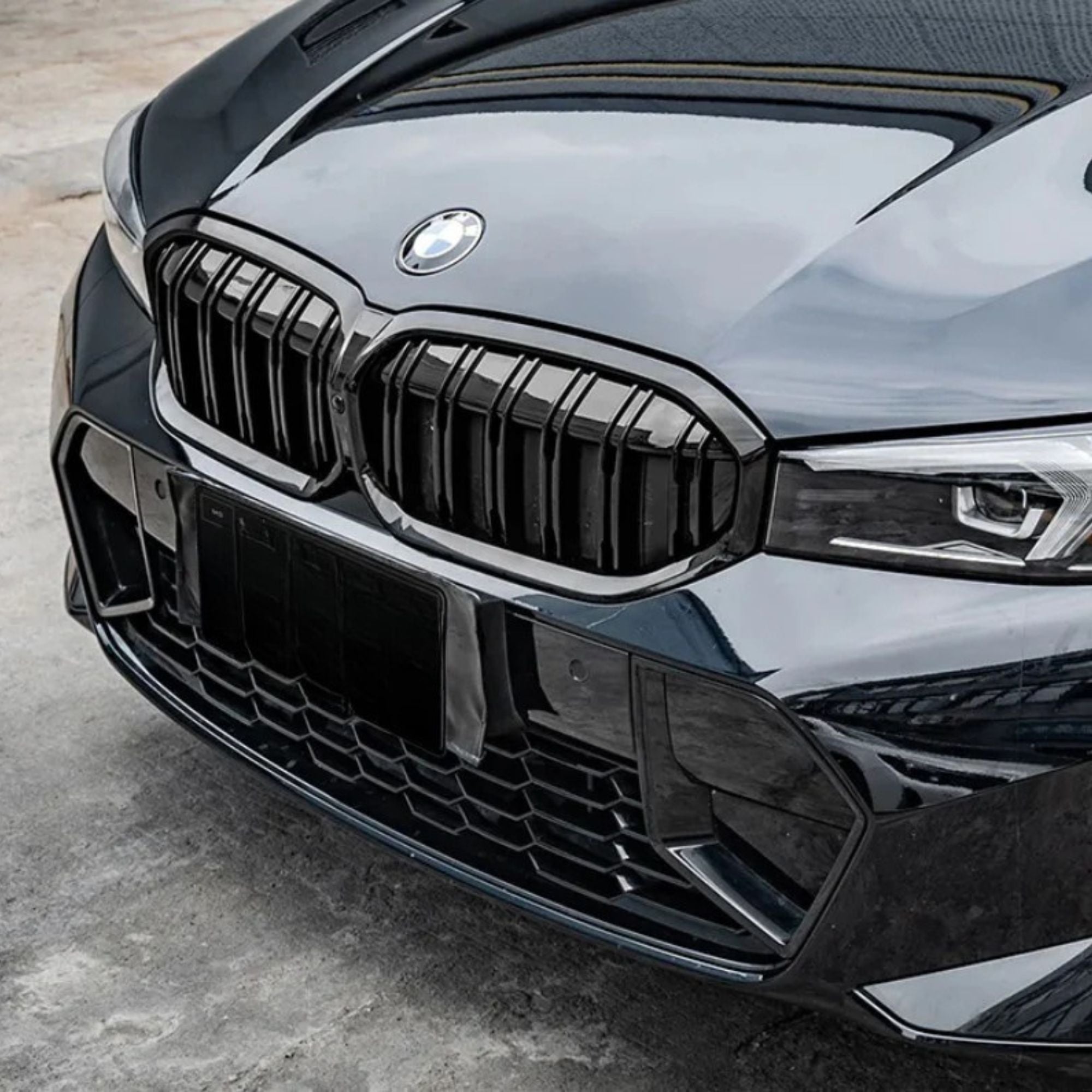 BMW 3 Serie G20/G21 LCI Hoogglans zwart Dubbele lamellen Nieren Grill (2022+)