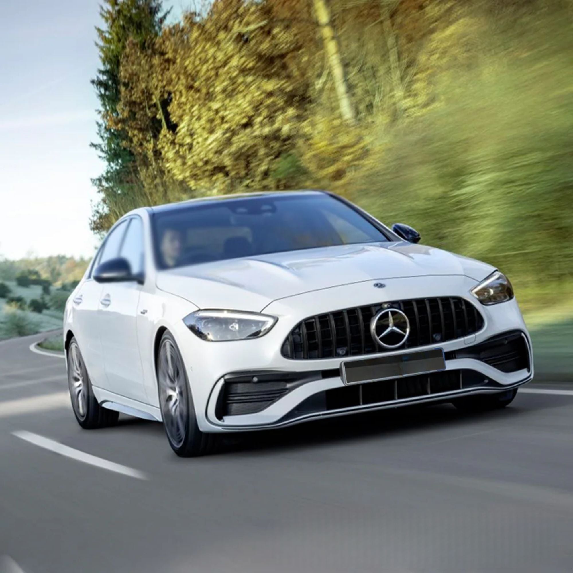 Mercedes C-Klasse W206 Hoogglans Zwarte Panamericana GT Style Grill (2021+)