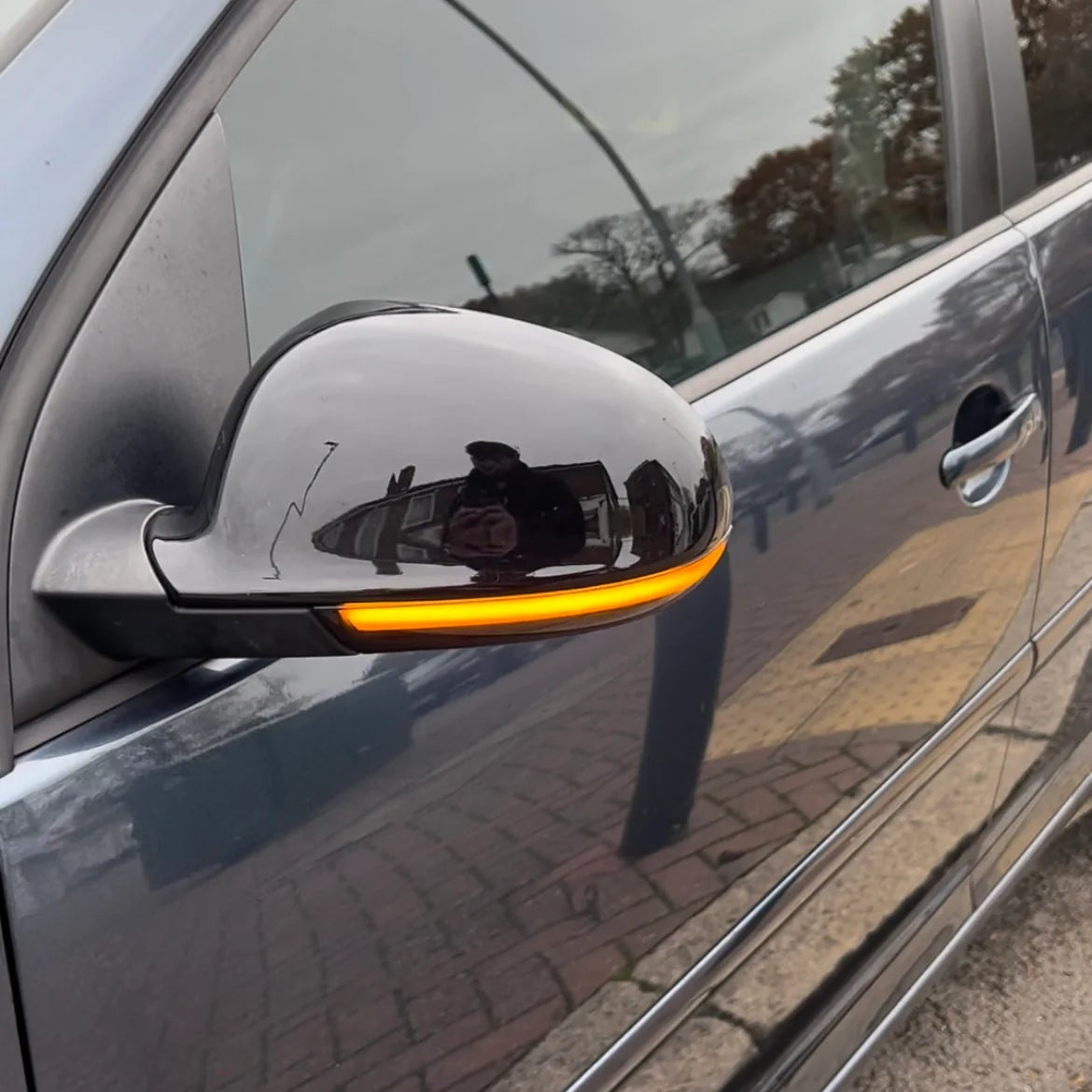 Noir brillant Coques de rétroviseur Pour VW Golf MK5 (2003-2009)