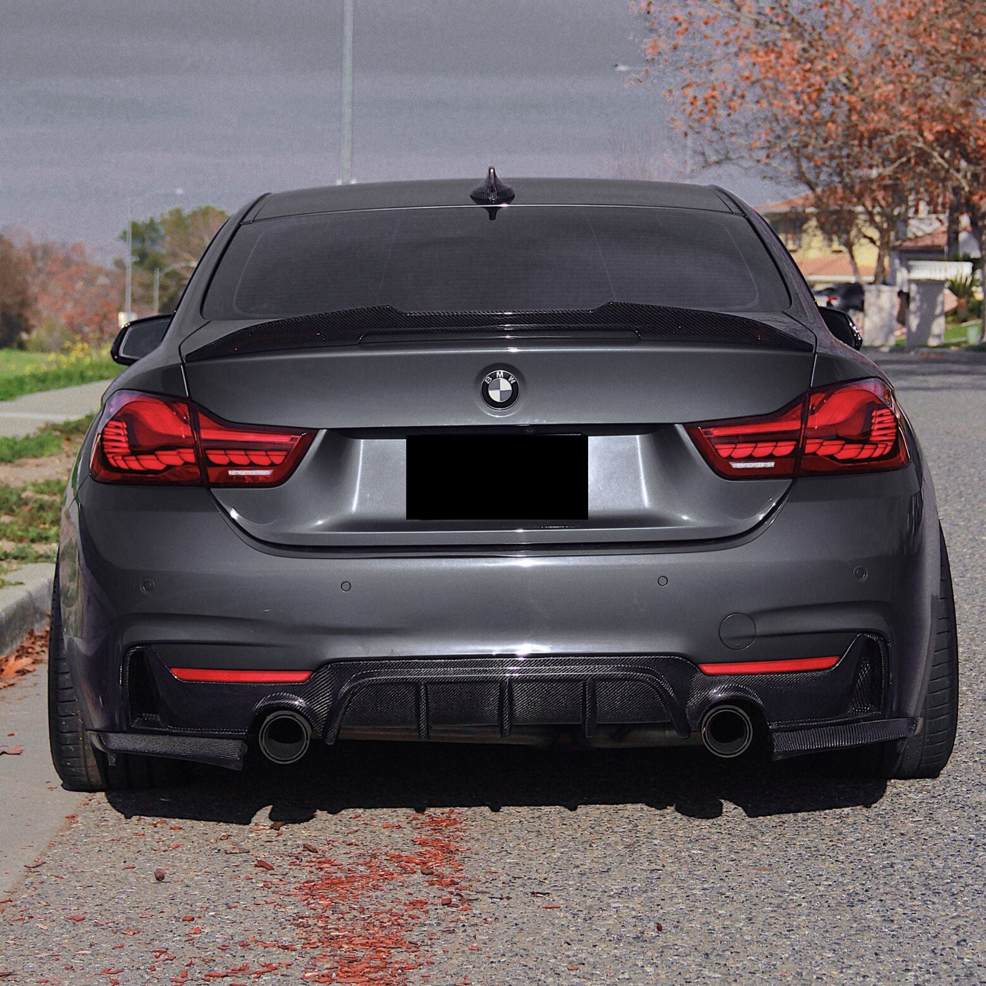BMW Série 4 F32 F33 F36 échappement quadruple Carbone M Performance Style Diffuseur (2014-2019)