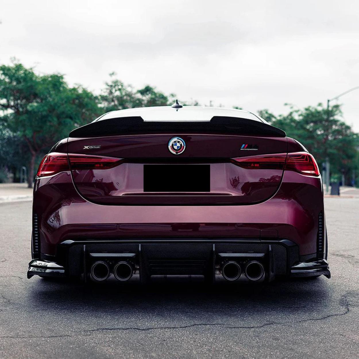 BMW 4 Reeks G22 / M4 G82 Hoogglans zwart Ducktail PSM Style Achterspoiler (2020+)