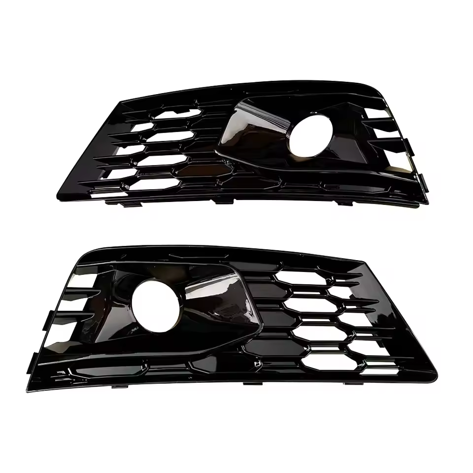 Audi A4/S4 B9 Gloss Black Fog Light Grills With Holes (2016-2019)
