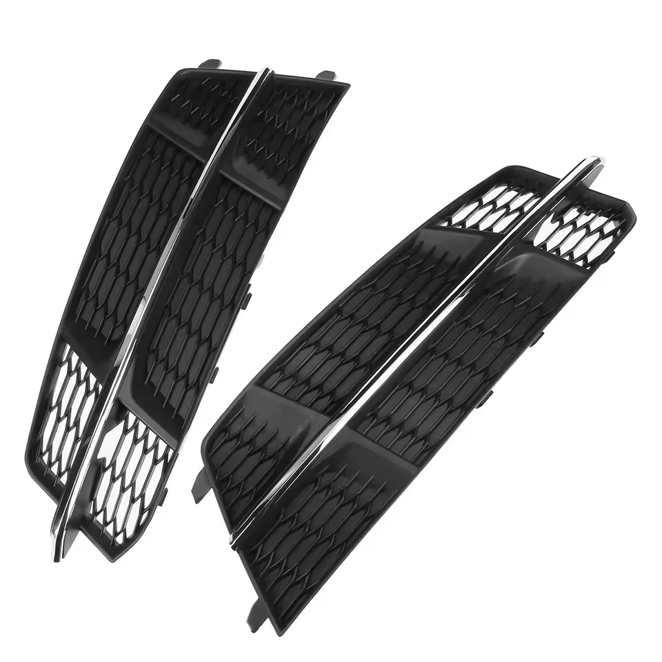 Audi A6 S-Line / S6 C7 Facelift Hoogglans Zwarte Mistlamp Grills (2016-2018)