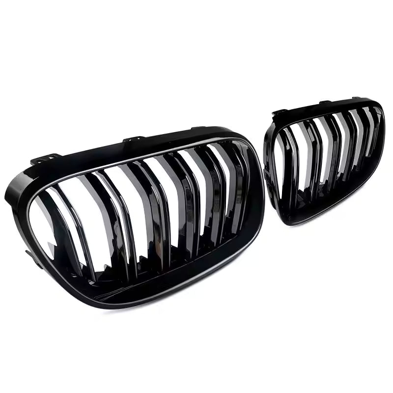 BMW 3 Serie E92/E93 LCI Hoogglans Zwarte Dubbele Lamellen Nieren Grills (2010-2013)