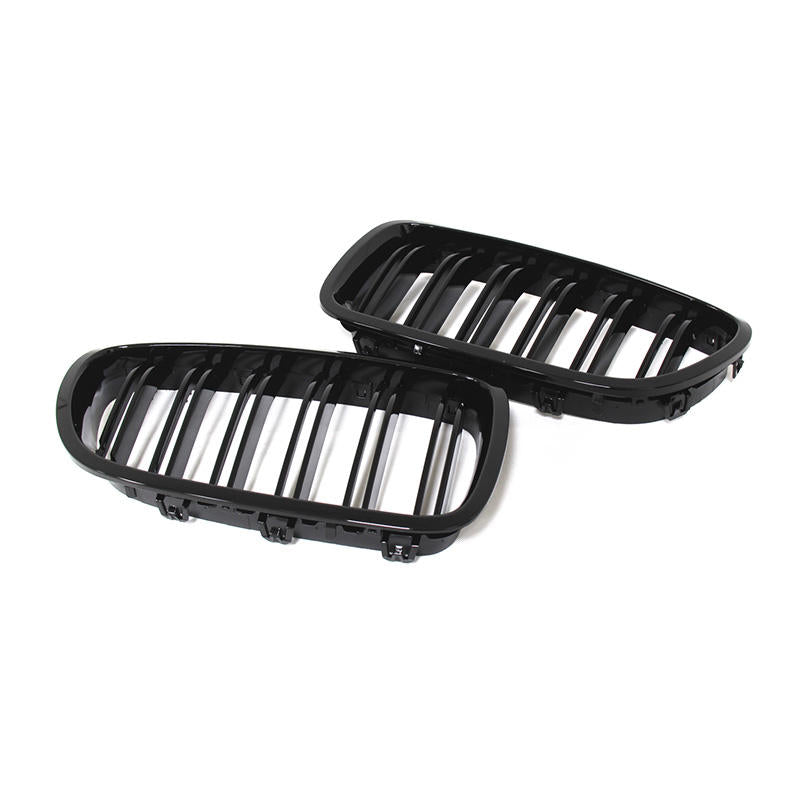 BMW 5 Serie / M5 F10/F11 Hoogglans Zwarte Dubbele Lamellen Nieren Grill (2010-2017)