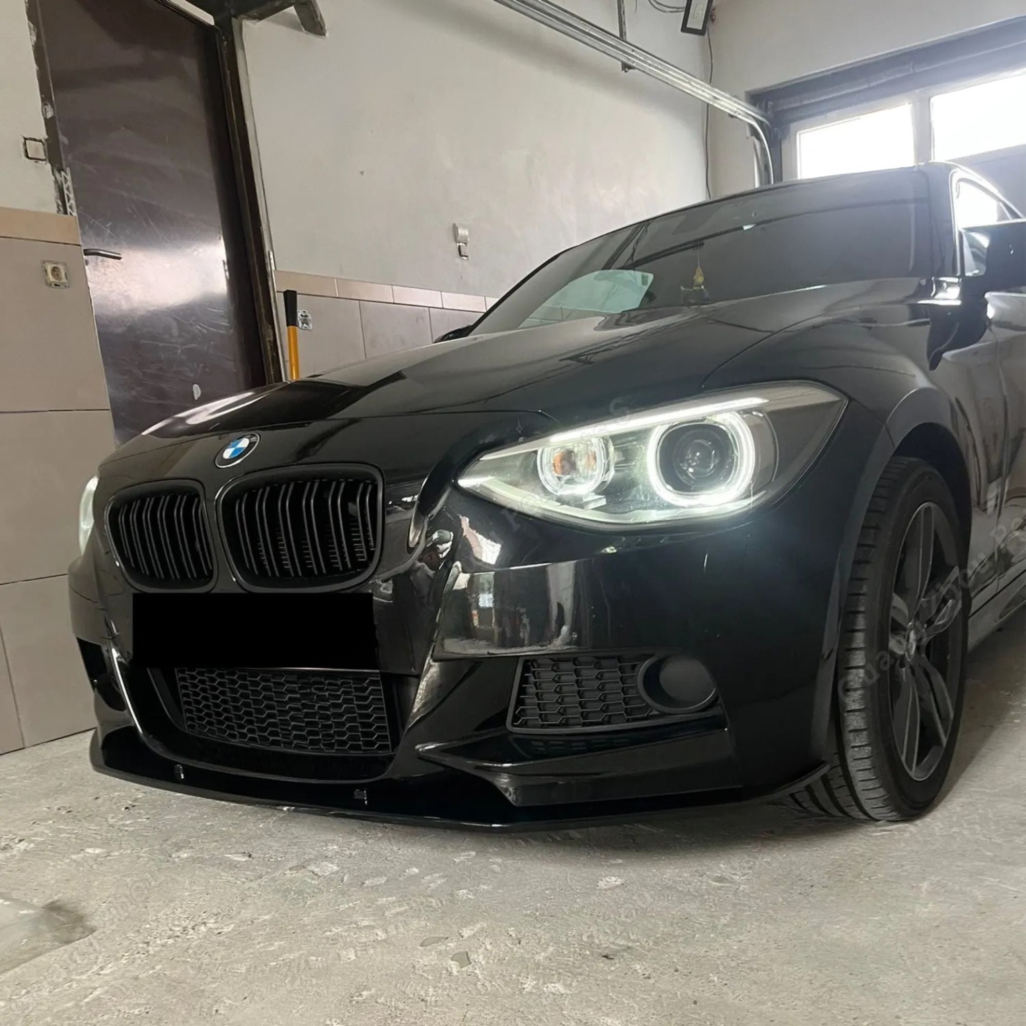 BMW 1 Serie F20/F21 PRE-LCI M-Sport V2 Glanz Zwarte Voorlip Splitter (2011-2014)