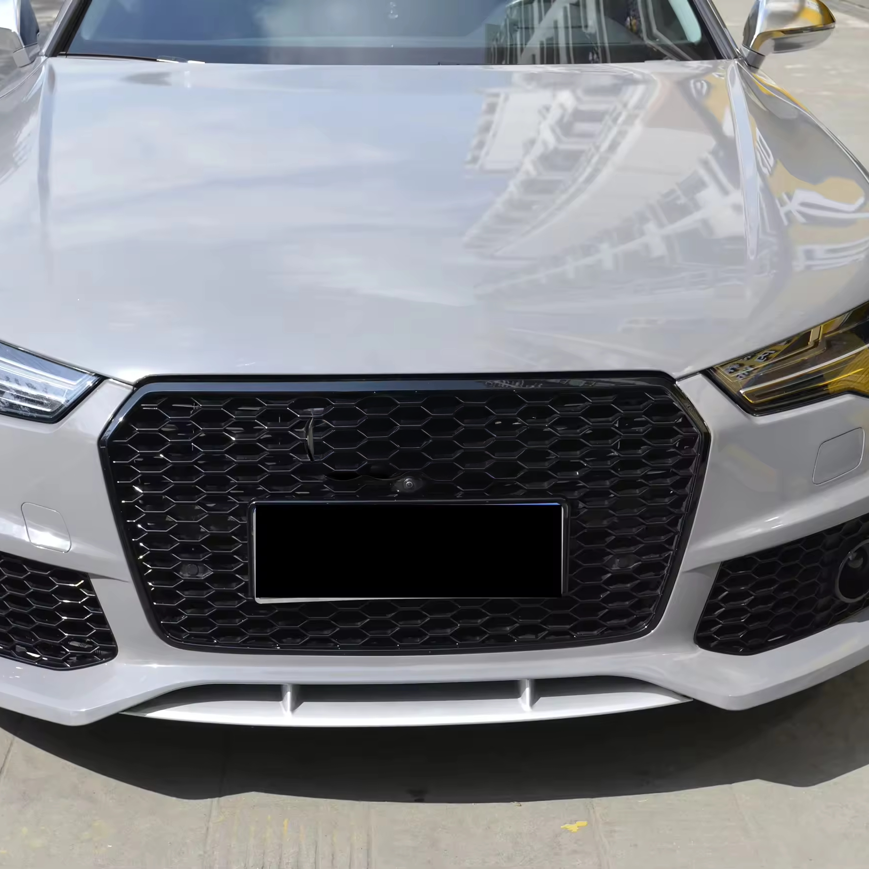 Audi A7/S7 C7.5 RS7 Style Hoogglans Zwarte Honingraat Grill (2015-2018)