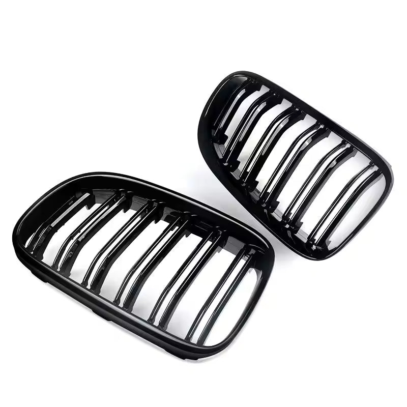 BMW 3 Serie E92/E93 LCI Hoogglans Zwarte Dubbele Lamellen Nieren Grills (2010-2013)