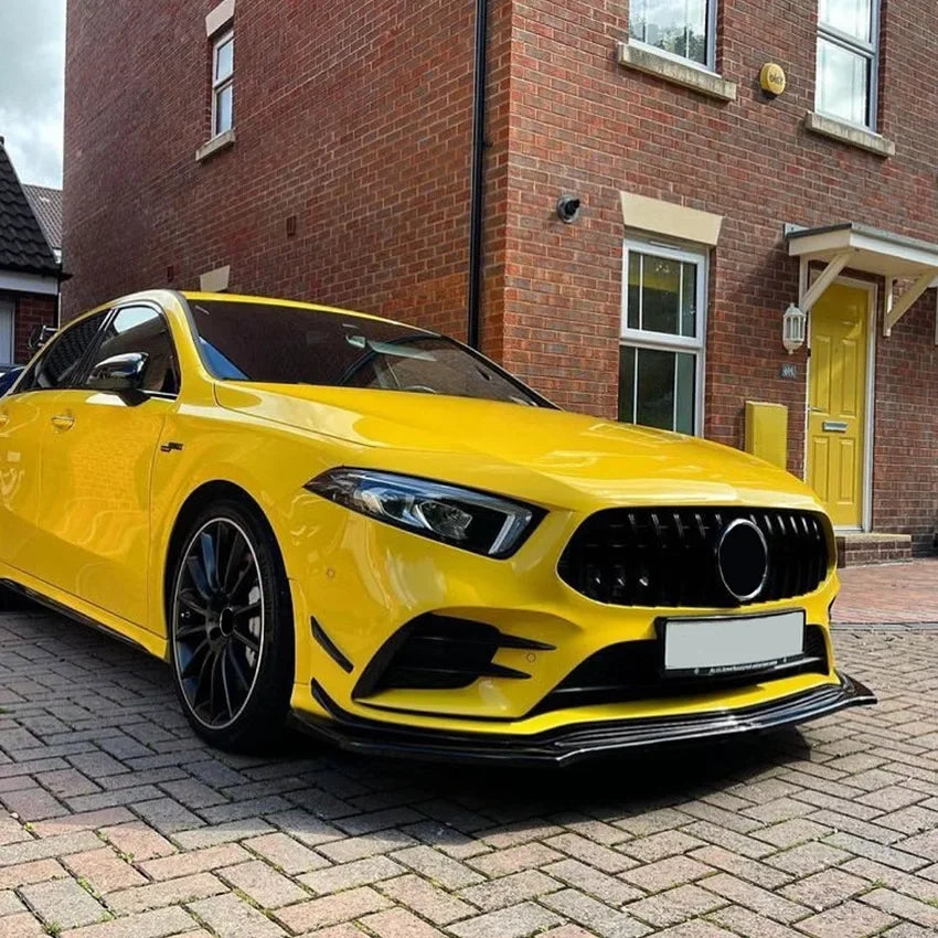 Mercedes A-Klasse W177 AMG Stijl Hoogglans Zwart Voorlip Splitter (2018-2022)