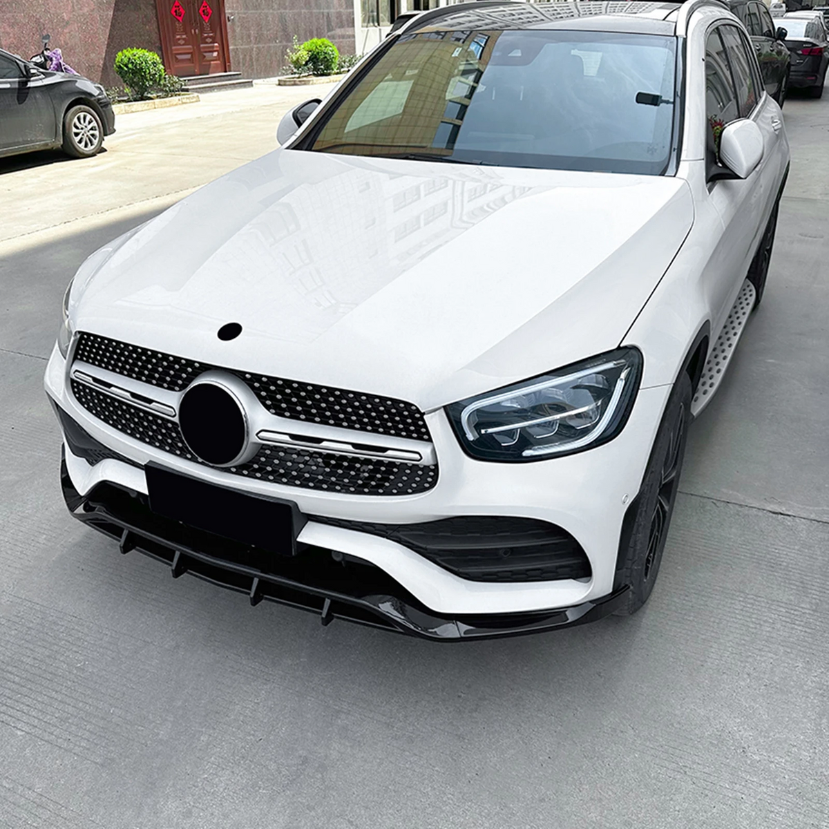 Mercedes GLC X253/C253 Facelift Hoogglans Zwart Voorlip Splitter (2020-2022)