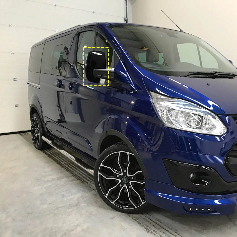 Ford Transit Custom Hoogglans Zwarte Spiegelkappen (2012-2020)