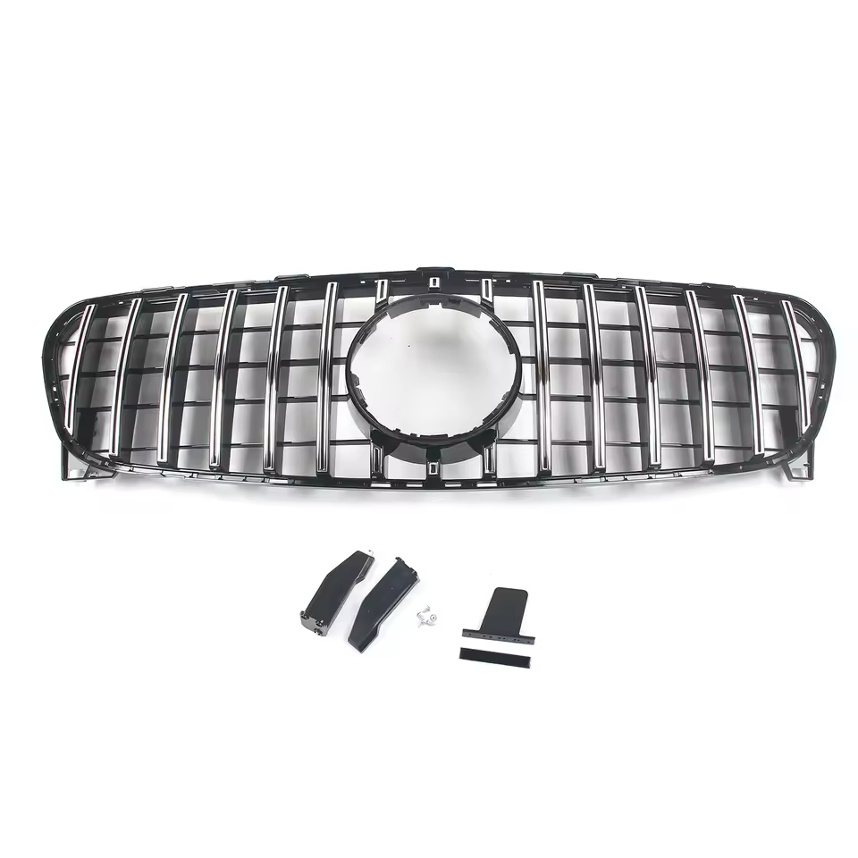 Calandre style Panamericana GT noir brillant pour Mercedes GLA X156 Facelift (2017-2020)