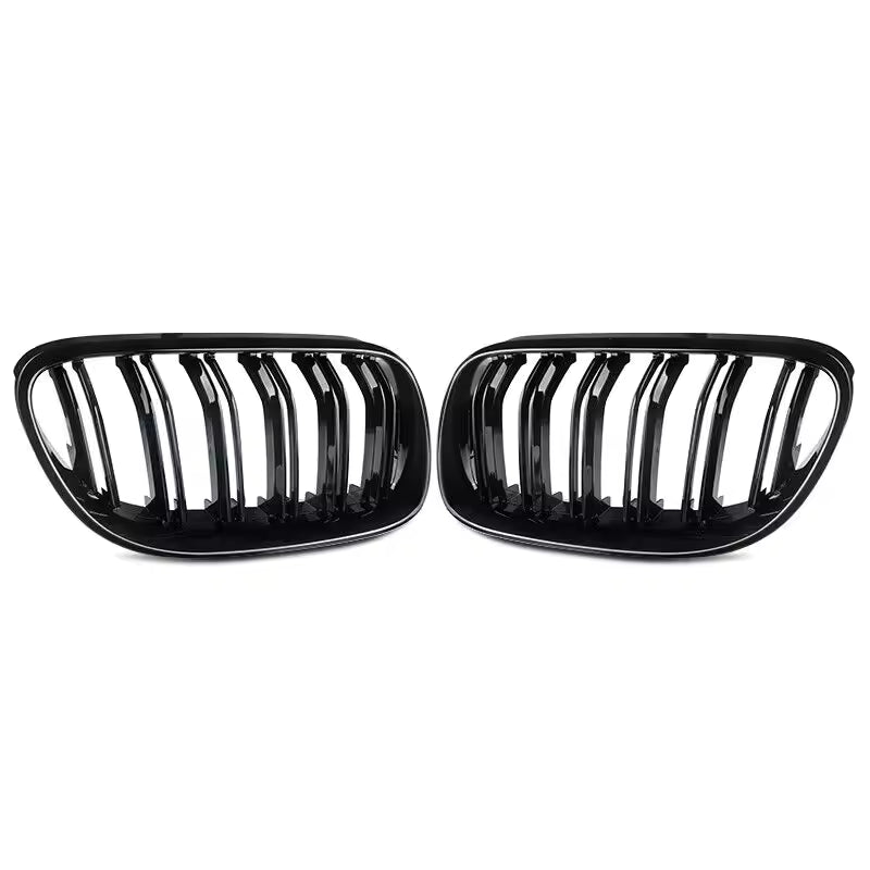BMW 3 Serie E92/E93 LCI Hoogglans Zwarte Dubbele Lamellen Nieren Grills (2010-2013)