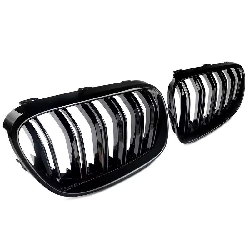 BMW 3 Serie E92/E93 LCI Hoogglans Zwarte Dubbele Lamellen Nieren Grills (2010-2013)