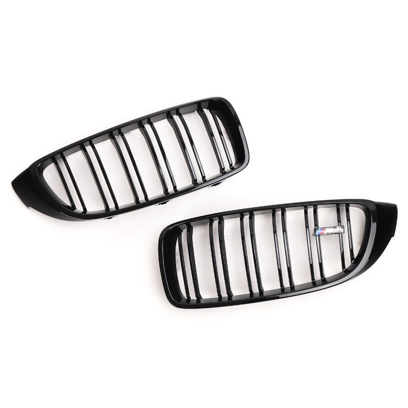 BMW 4 Reeks & M3 M4 Hoogglans zwart Dubbele lamellen voorgrills F32 F33 F36 F80 F82 F83 (2014-2020)