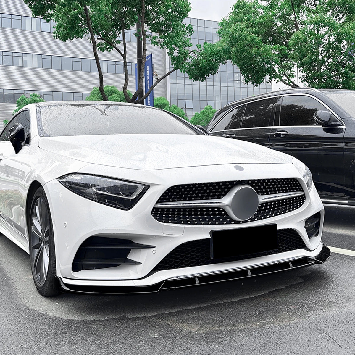 Mercedes CLS C257 AMG Stijl Hoogglans Zwart Voorlip Splitter (2018-2021)