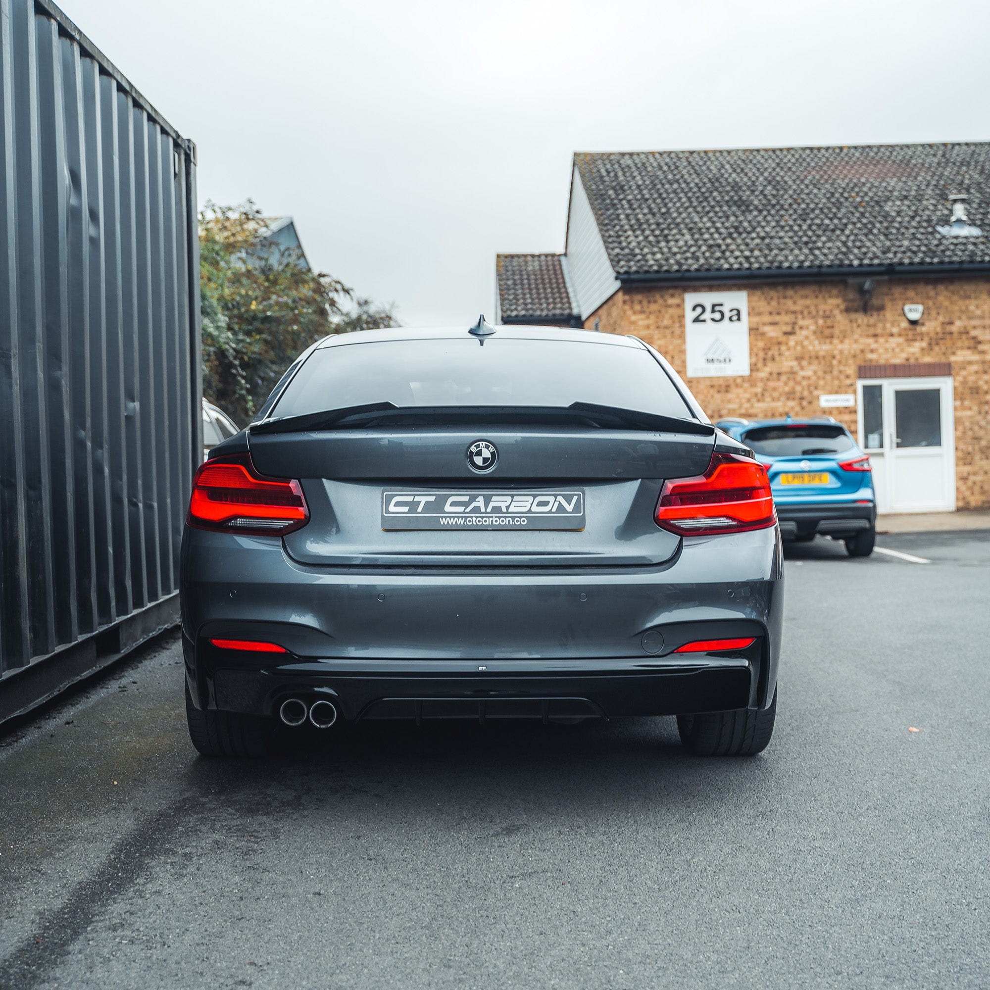 BMW 2 SERIES F22/F23 GLOSS BLACK TWIN EXHAUST DIFFUSER - MP STYLE - BLAK BY CT CARBON