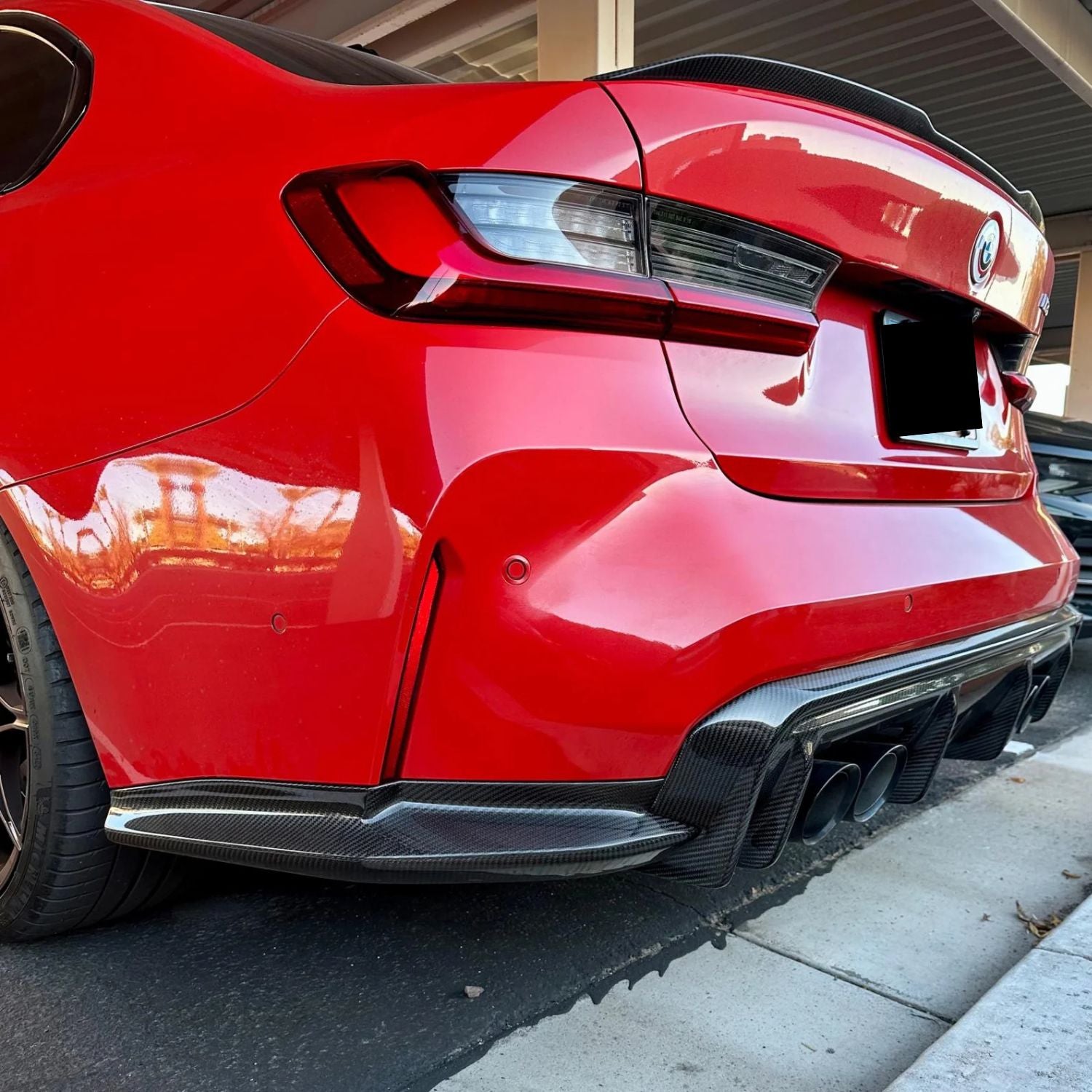 BMW M3 G80 G81 / M4 G82 G83 Carbone Pré-imprégné Diffuseur Garniture extérieure Par OPTIC (2021+)